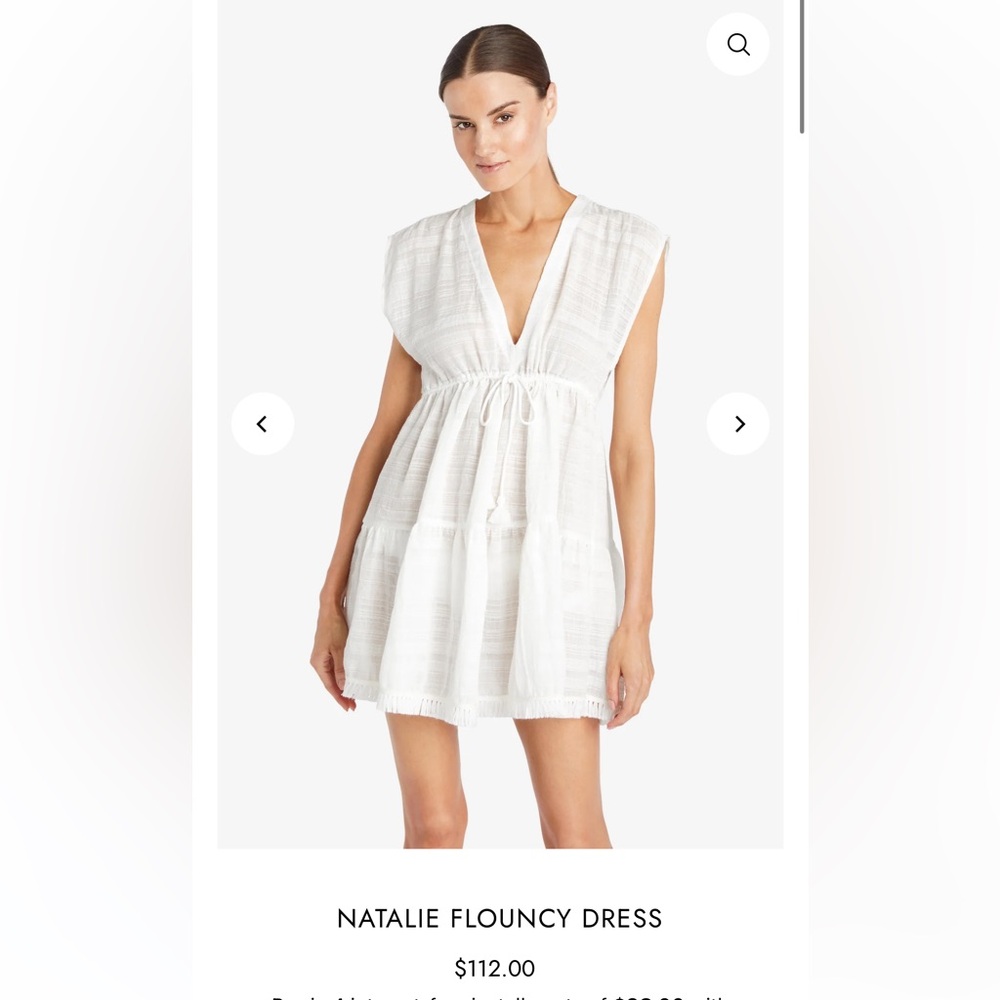 Robin Piccone white flowy coverup “Natalie Flouncy Dress”
